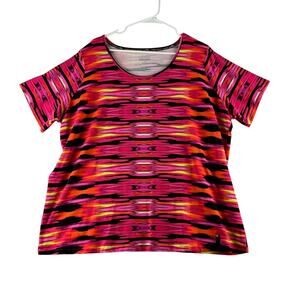 Lauren Ralph Lauren Sport Top Women's 3X Plus Active Performance Ikat Geometric
